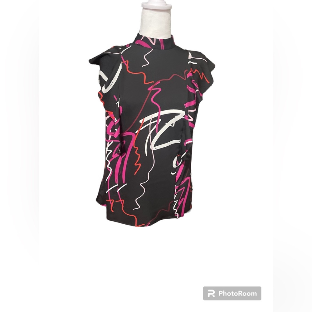 Worthington black with multicolor print.  Size Small